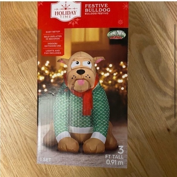 Holiday Time Bulldog Inflatable Airblown Decoration
NEW Christmas - Picture 5 of 5